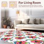 Pink Floral Swirl Pattern Design Rug