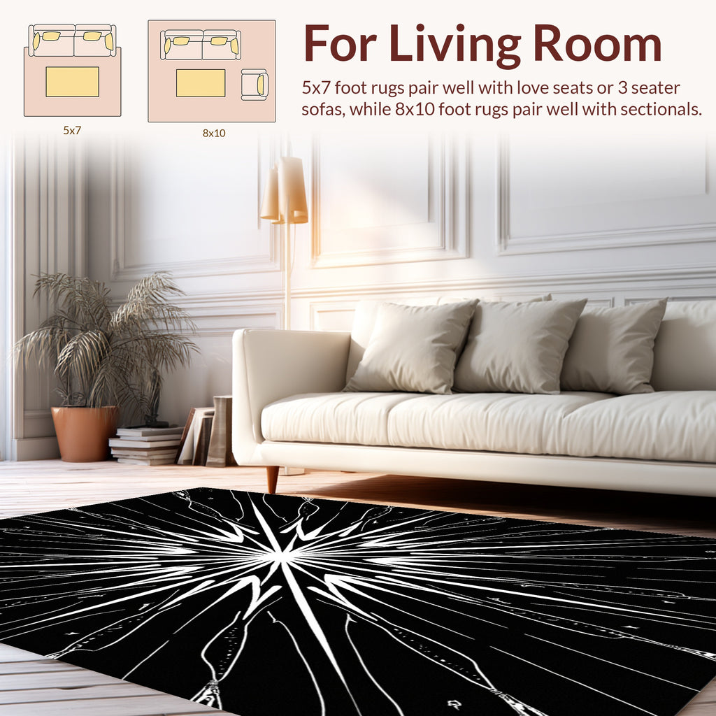 Starburst Radial Abstract Pattern Rug