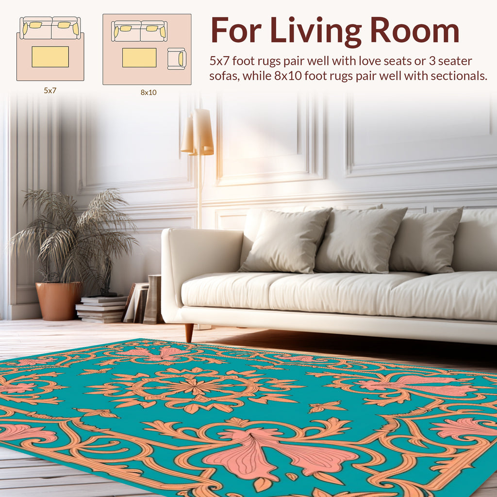 Floral Medallion Art Nouveau Rug