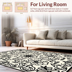 Floral Vine Scrollwork Pattern Rug