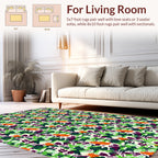 Bold Abstract Floral Pattern Rug