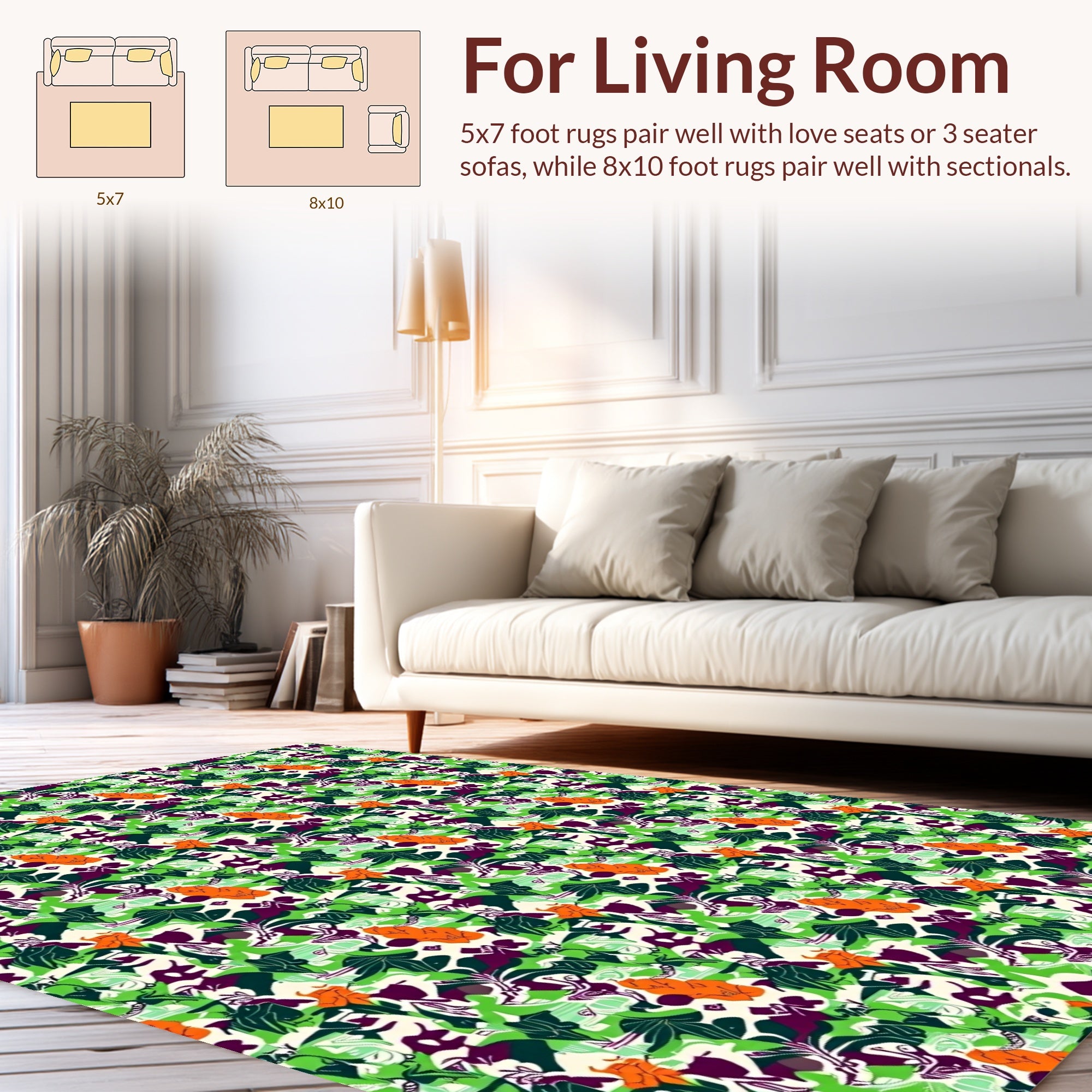 Bold Abstract Floral Pattern Rug
