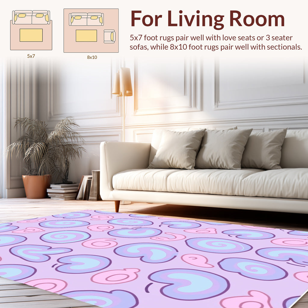 Abstract Pastel Swirl Shapes Rug