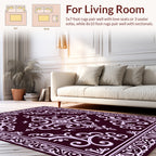 Ornate Floral Scrollwork Damask Pattern Rug
