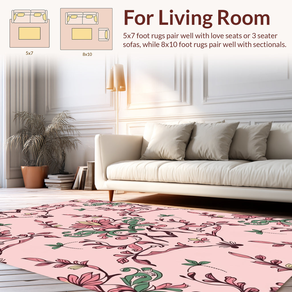 Elegant Floral Vine Pattern Rug