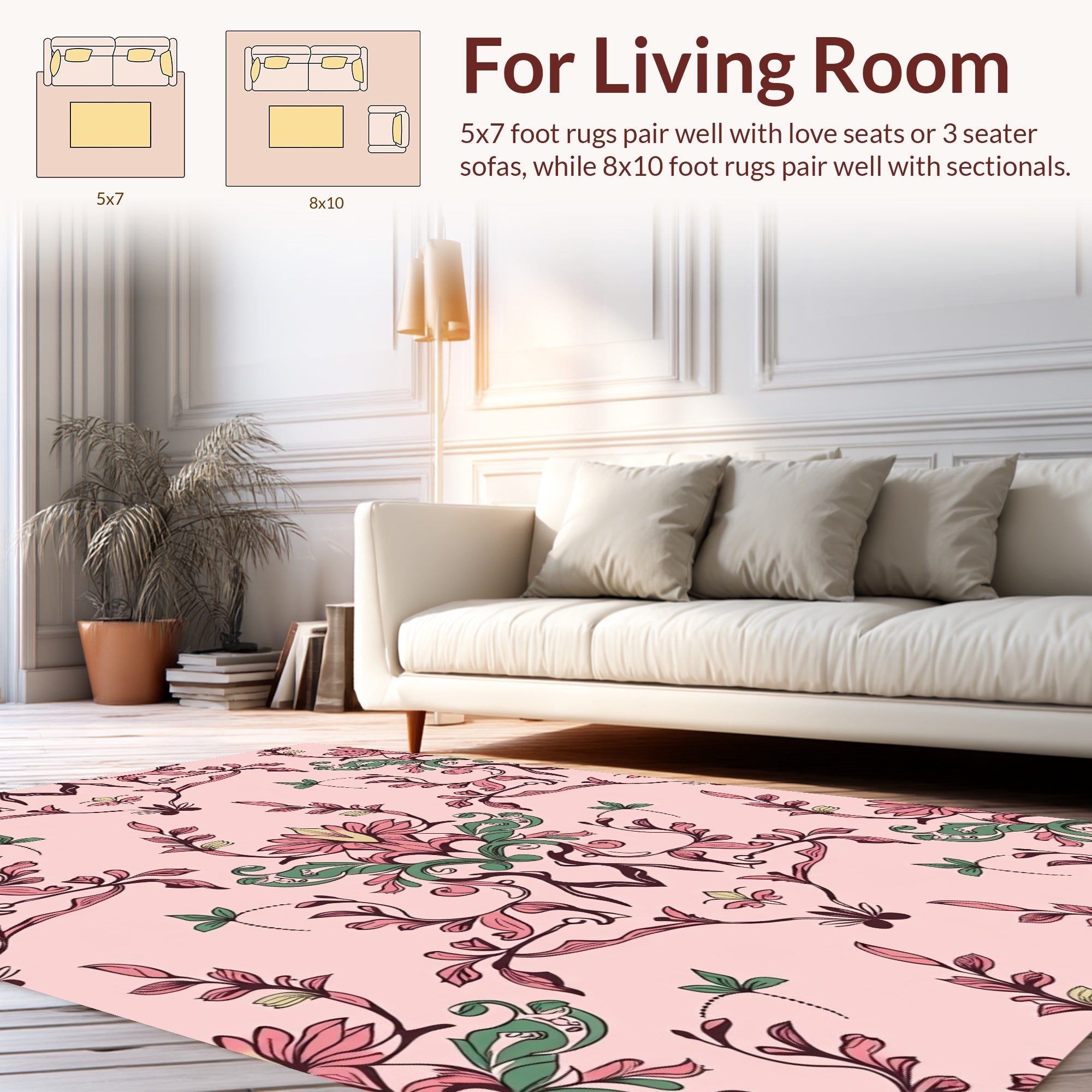 Elegant Floral Vine Pattern Rug