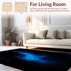 Cosmic Blue Swirls Starry Night Design Rug
