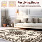 Classic Floral Scroll Border Medallion Rug