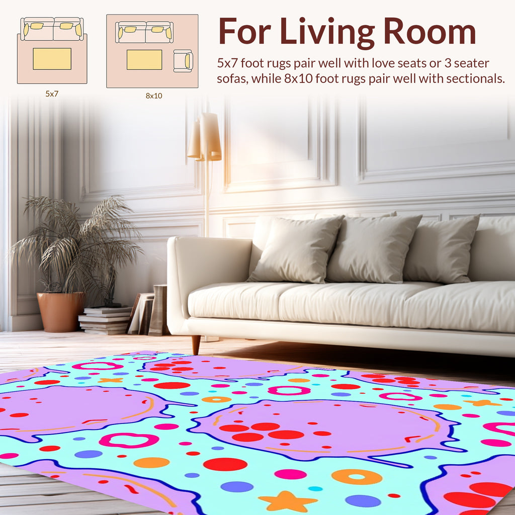 Whimsical Blob Dot Pattern Rug