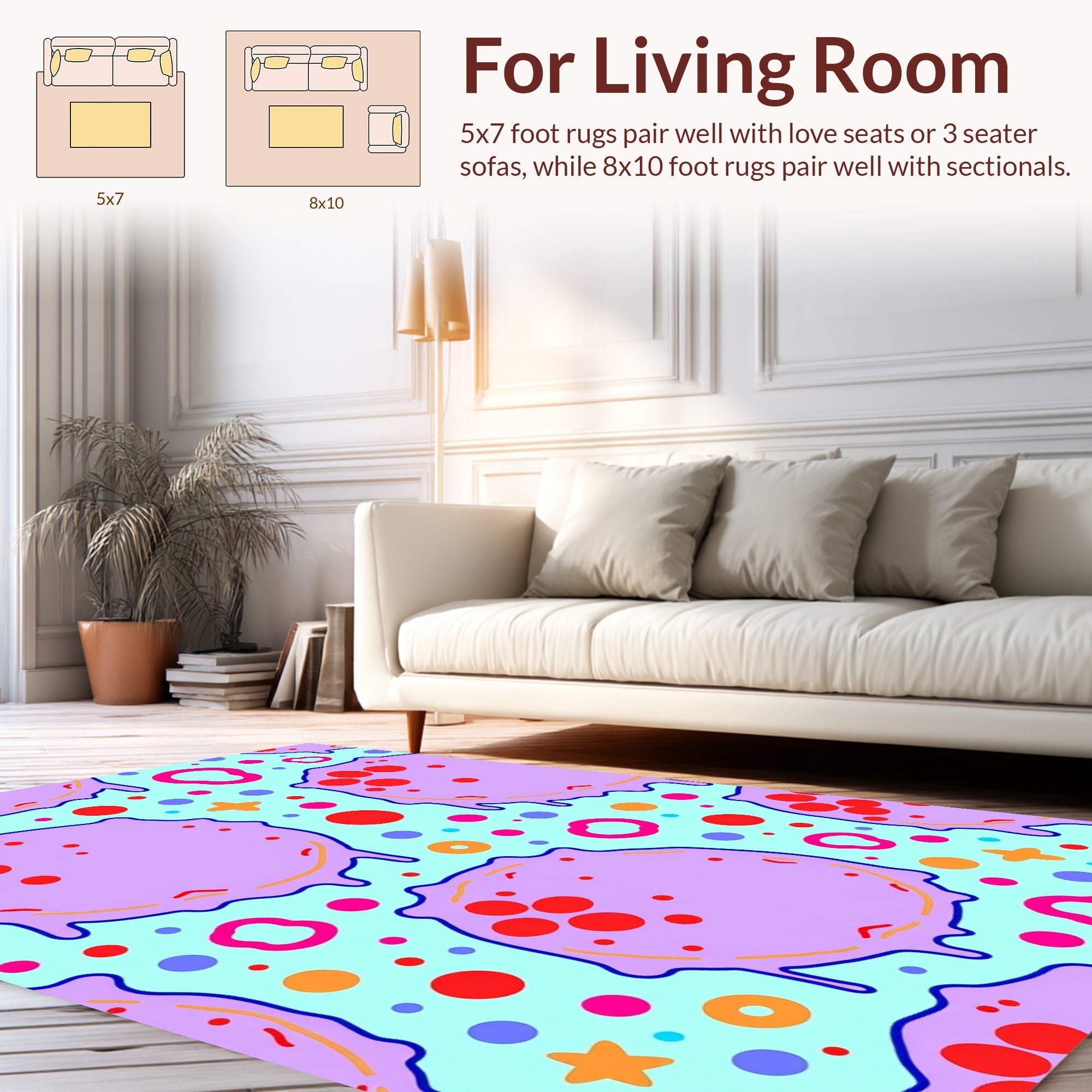 Whimsical Blob Dot Pattern Rug
