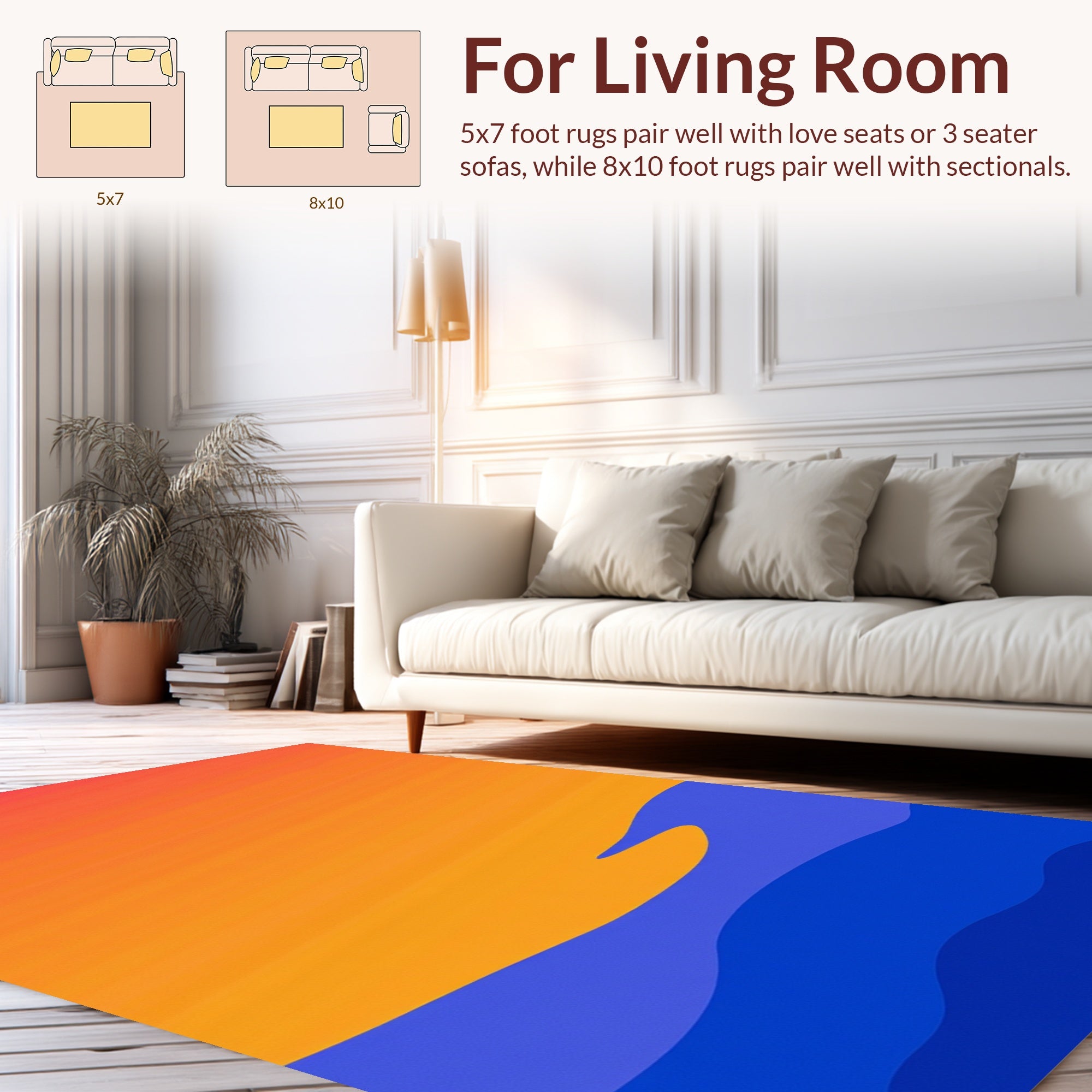 Abstract Organic Wave Pattern Rug