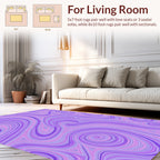 Swirling Lilac And Violet Abstract Lines Rug