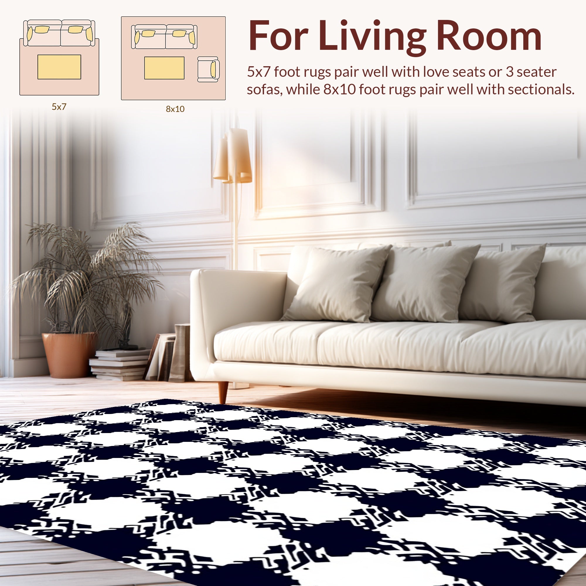 Bold Checkered Abstract Pattern Rug