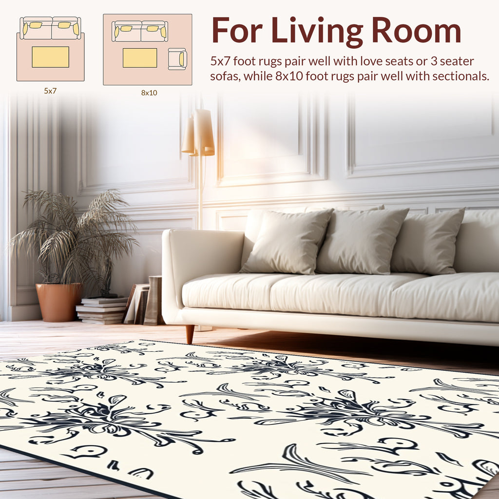 Classic Baroque Flourish Pattern Rug