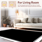 Bold Black Rectangle Border Pattern Rug