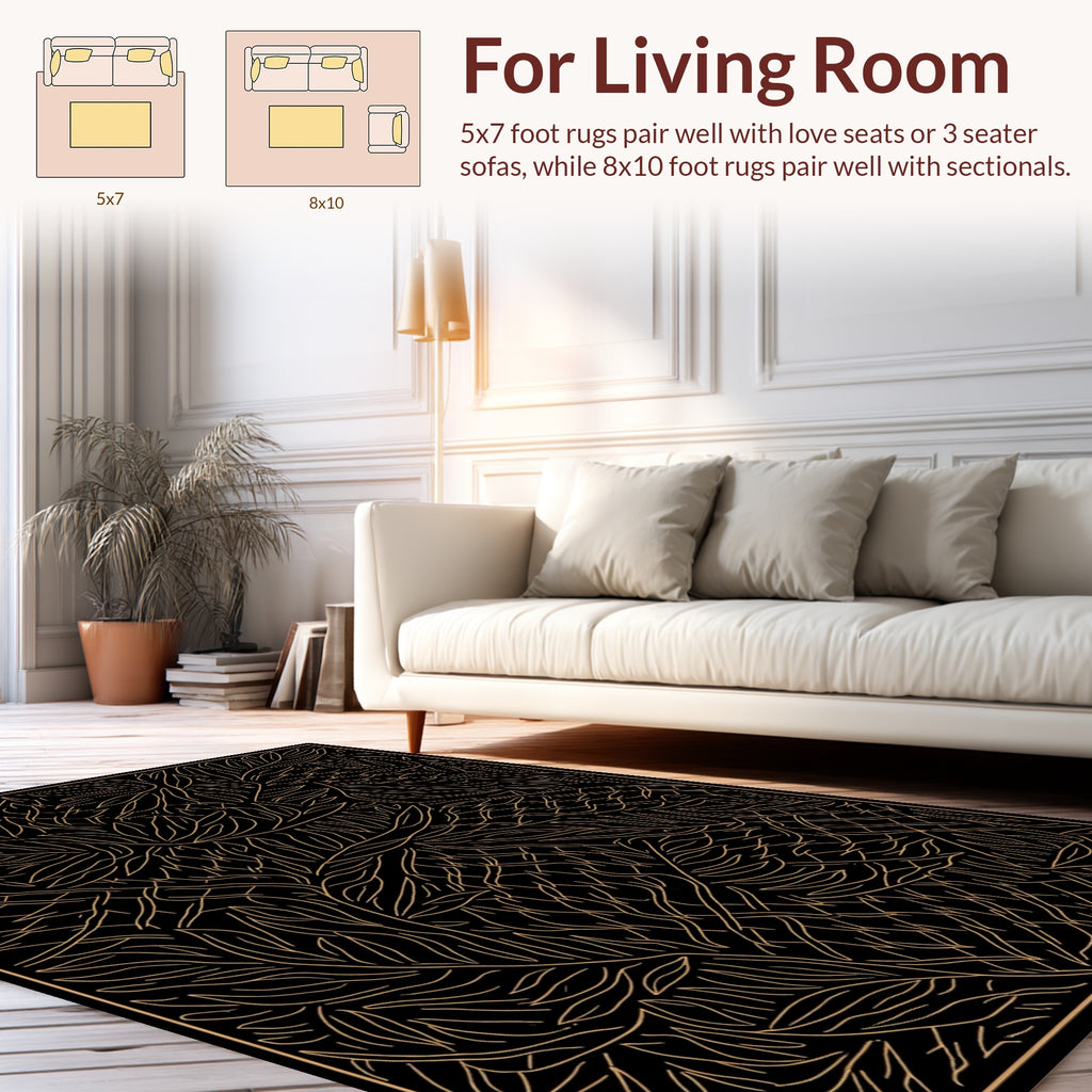 Abstract Leafy Vine Pattern Rug