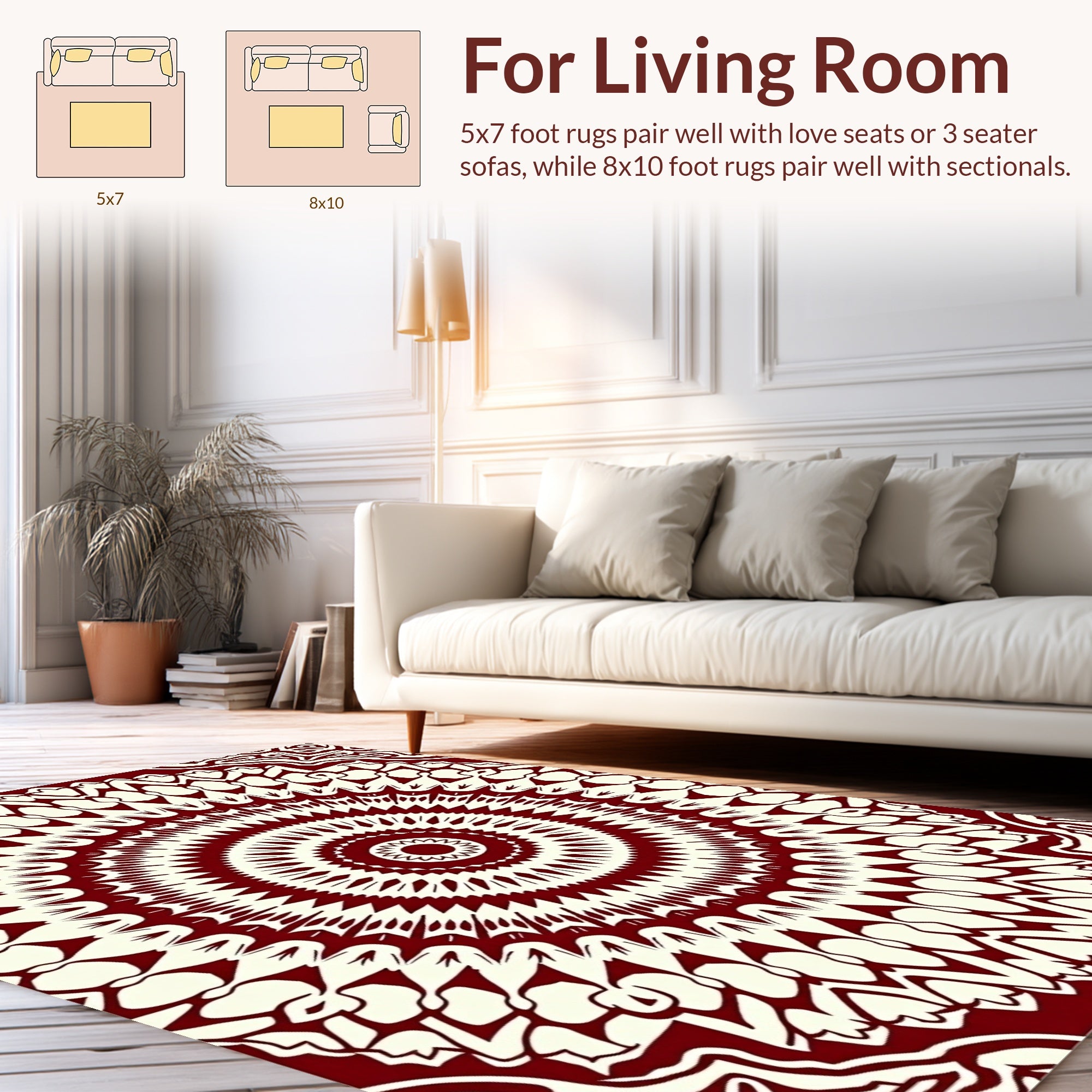 Intricate Mandala Jewel Tone Design Rug