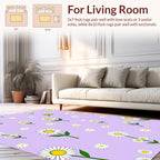 Pastel Purple Daisy Pattern Rug