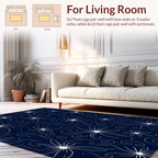 White Star Floral Swirls Pattern Rug