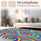 Colorful Swirl And Star Pattern Rug