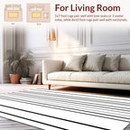 Bold Linear Black And White Stripes Rug