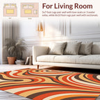 Retro Swirl Abstract Warm Tones Rug