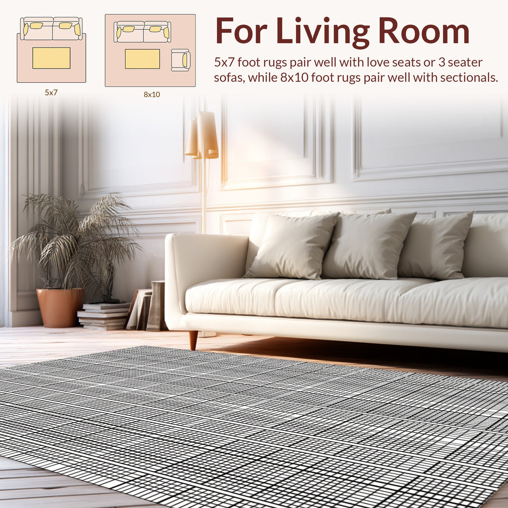 Vertical Grid Lines Pattern Rug – Loomistdecor