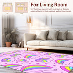 Whimsical Rainbow Cloud Pattern Rug