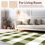 Olive Cream Buffalo Check Pattern Rug