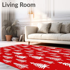 Crimson White Evergreen Forest Repeat Rug