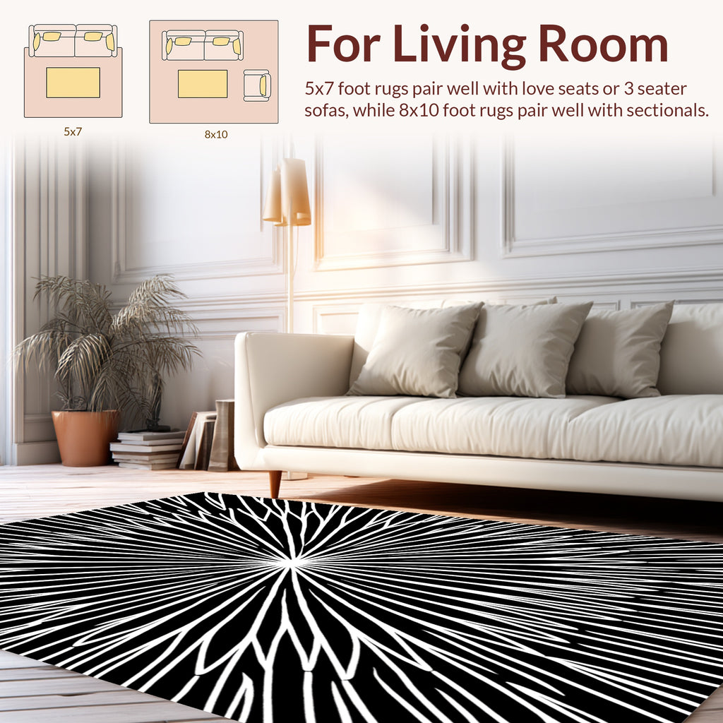 Radial Starburst Pattern Rug