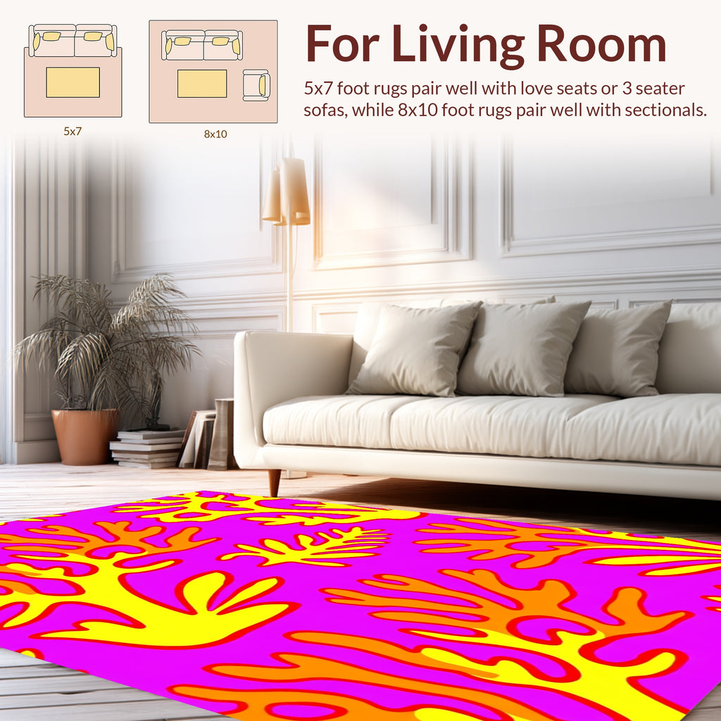 Abstract Coral Branch Pattern Rug