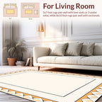 Geometric Border Cream Soft Orange Rug