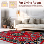 Ornate Red Floral Scrollwork Rug