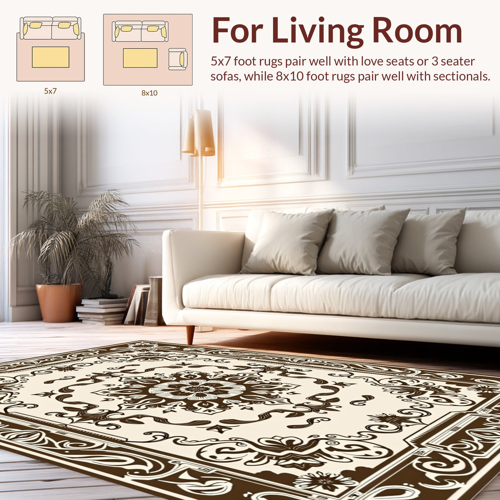 Classic Floral Scrollwork Motif Rug