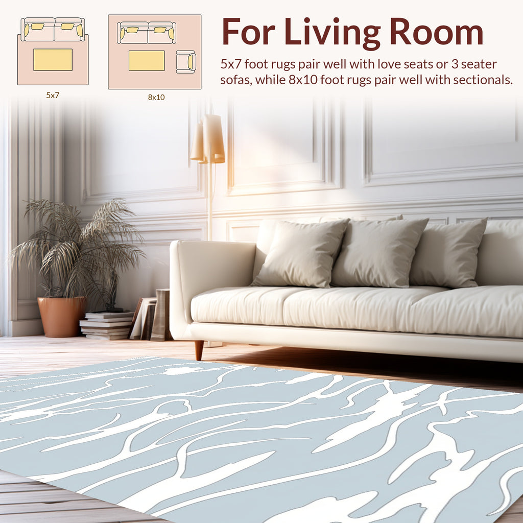 Wavy Pattern With Light Blue Hues Rug