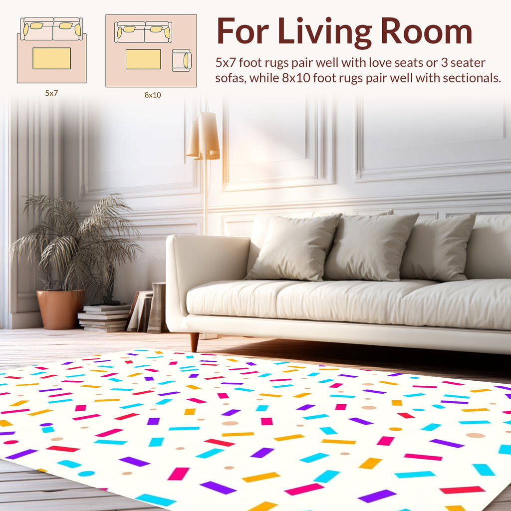 Colorful Sprinkle Pattern Design Rug