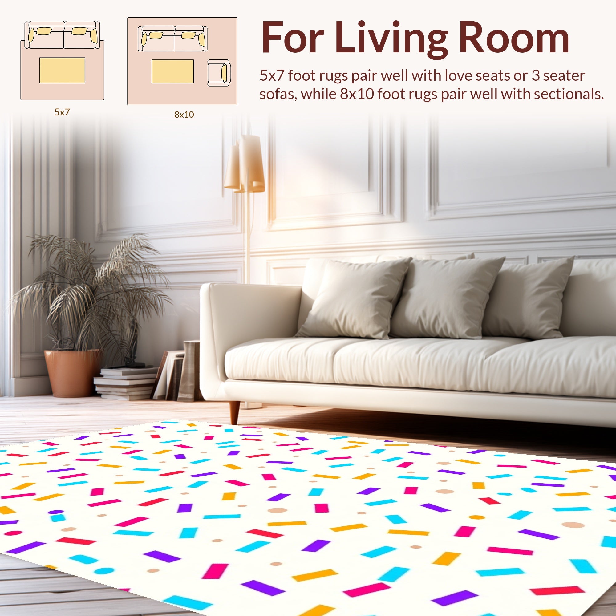 Colorful Sprinkle Pattern Design Rug
