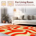 Retro Swirls Bright Pattern Rug