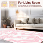 Soft Pink Swirls Abstract Design Rug