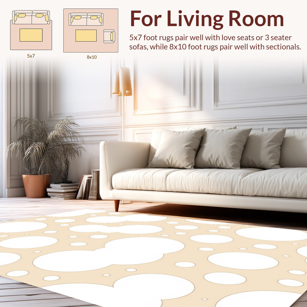 Neutral Bubble Pattern Design Rug