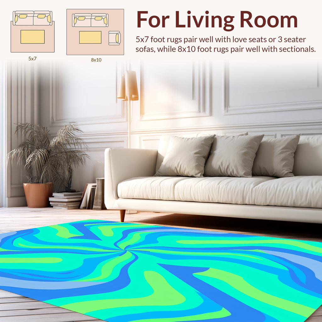 Flowing Waves Groovy Pattern Rug