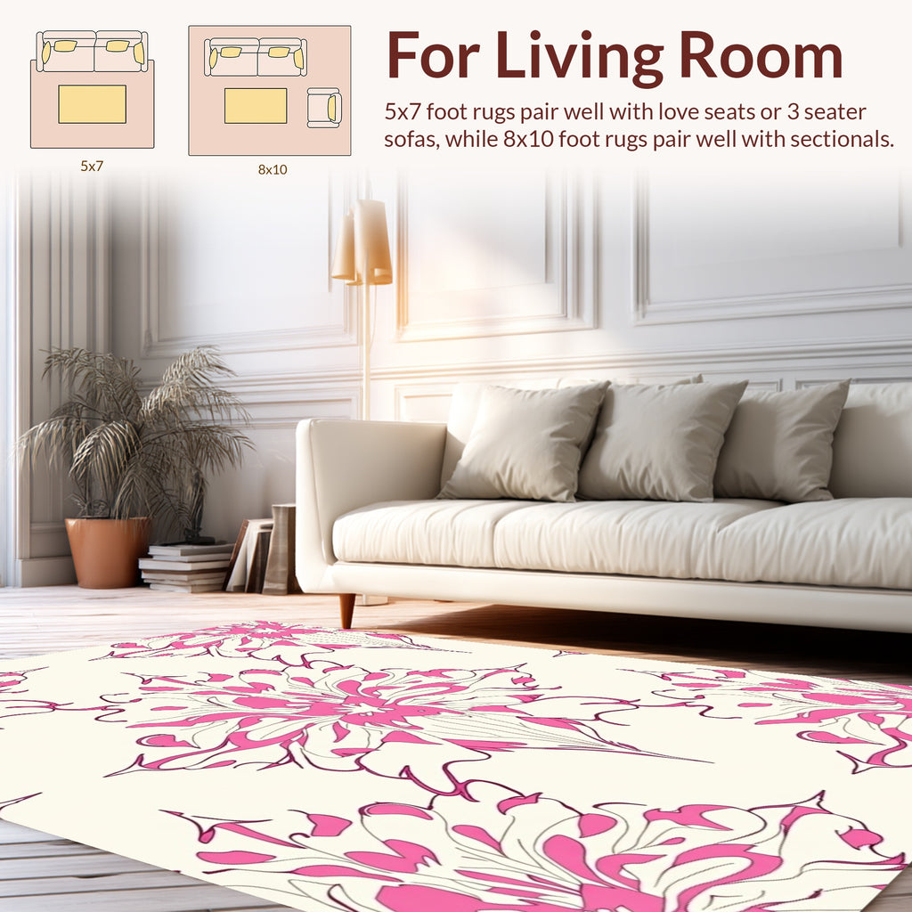 Pink Floral Mandala Pattern Rug