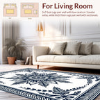 Intricate Floral Starburst Mandala Design Rug
