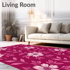Vibrant Pink Floral Pattern Design Rug