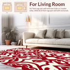 Red Cream Intricate Symmetry Design Rug