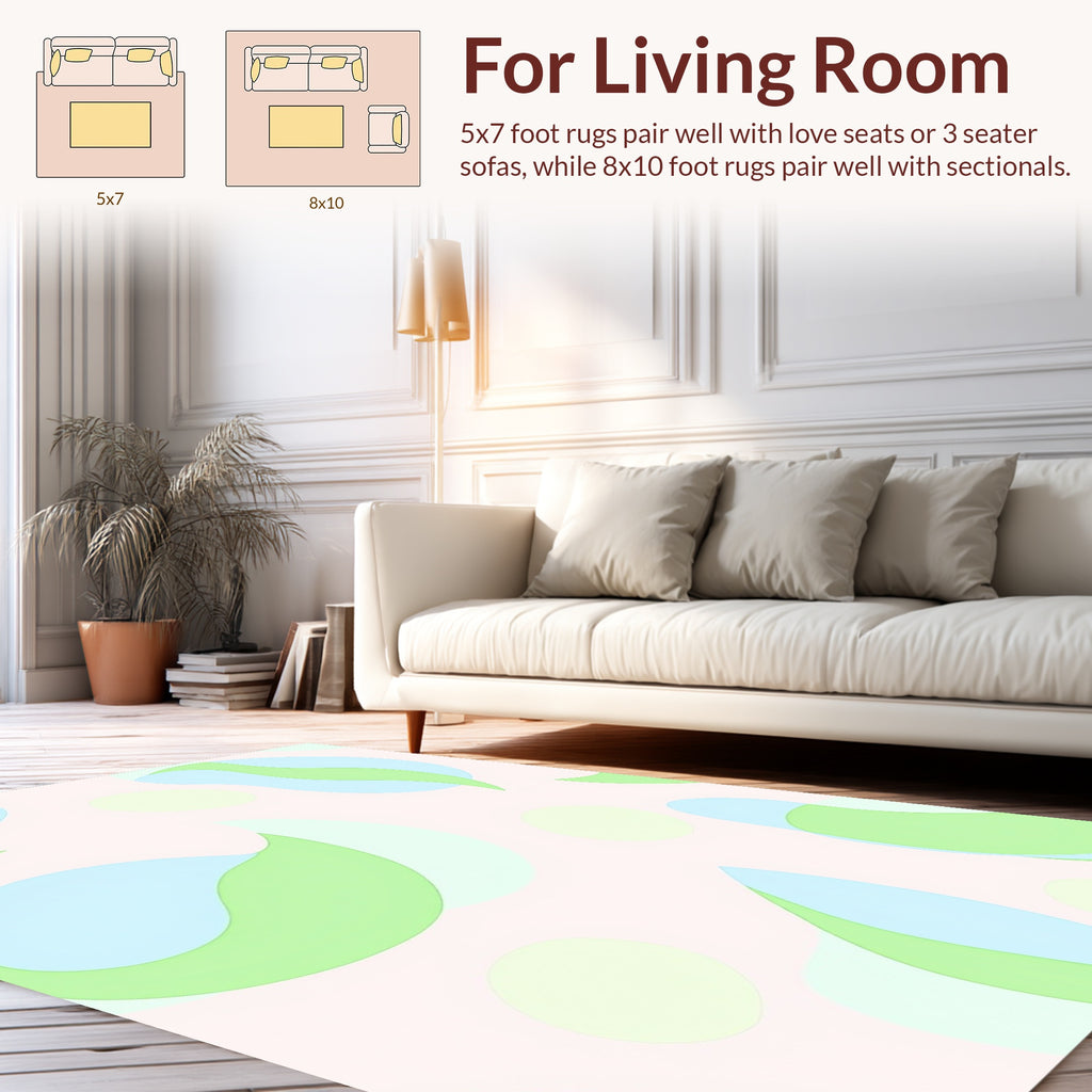 Abstract Pastel Organic Shapes Design Rug
