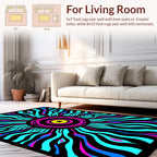 Vibrant Electric Sunburst Pattern Rug