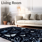 Midnight Blue Butterfly Meadow Rug
