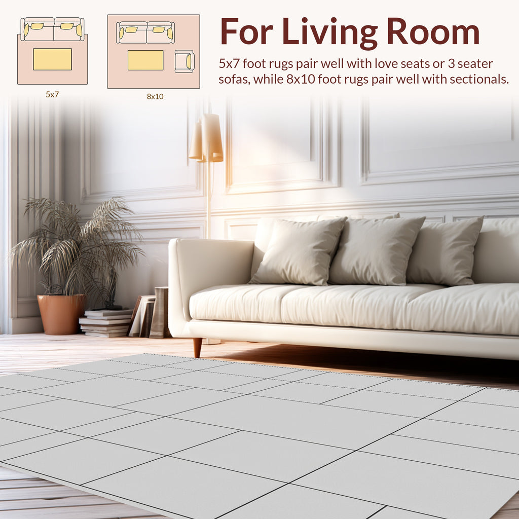 Modern Geometric Squares Pattern Rug